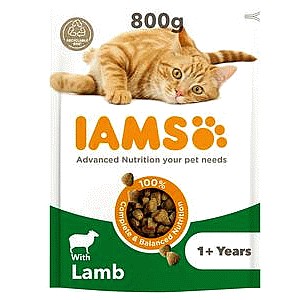 IAMS with Lamb 1+ Years Cat Food (800g)