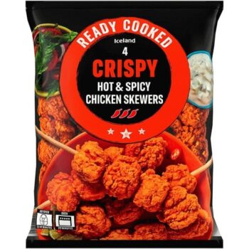 Iceland Ready Cooked 4 Crispy Hot & Spicy Chicken Skewers (400g)