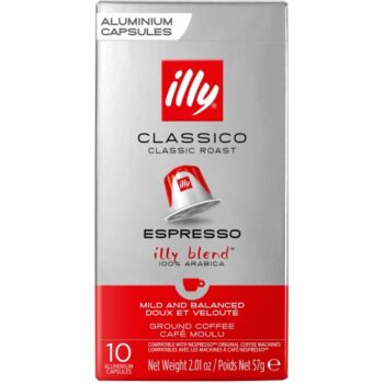 Illy Classico Roast Aluminum Coffee Capsules, 10 x 57g