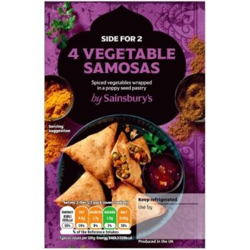 Indian Vegetable Samosas (Serves 2) (4 x 200g)