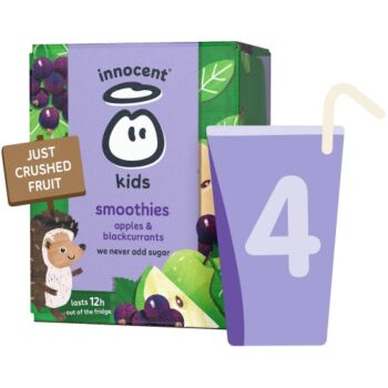 Innocent Kids Smoothies Apples & Blackcurrants with Vitamins (4 x 150ml)