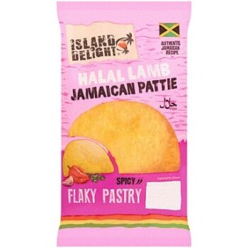Island Delight Halal Lamb Jamaican Pattie Flaky Pastry (140g)