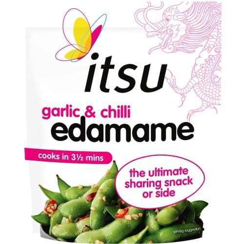 itsu garlic & chilli edamame (300g)