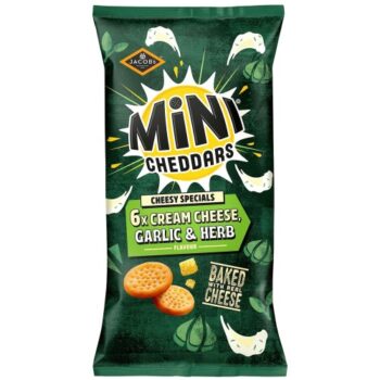 Jacob's Mini Cheddars Cream Cheese Garlic & Herb (6 x 23g)