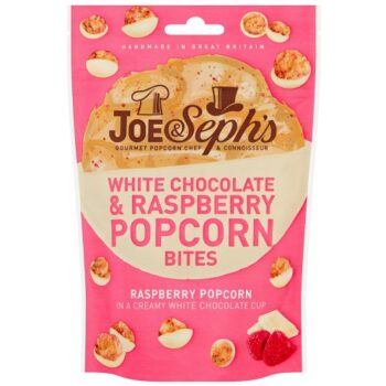 Joe & Seph's White Chocolate & Raspberry Popcorn Bites (63g)