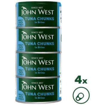 John West Tuna Chunks in Brine (102g Drained) (4 x 125g)