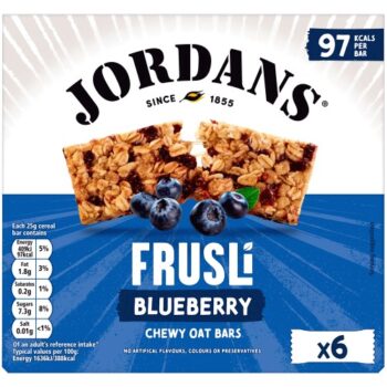 Jordans Frusli Juicy Blueberry Chewy Oat Cereal Snack Bars (6 x 25g)