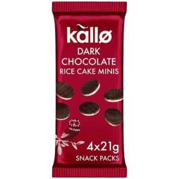 Kallo Belgian Dark Chocolate Rice Cake Minis Multipack (4 x 21g)
