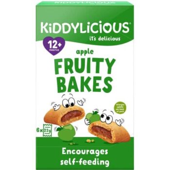 Kiddylicious Apple Fruity Bakes Infant Snack 12+ Months Multipack (6 x 22g)