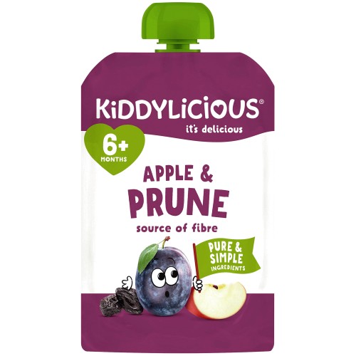 Kiddylicious Apple & Prune Pouch Snack Baby Food 6 months (100g)