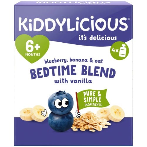 Kiddylicious Blueberry Banana & Oat Yoghurt Pouch (4 x 100g)
