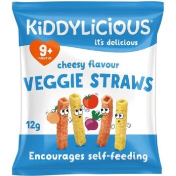 Kiddylicious Cheesy Veggie Straws 9 Months+ Baby Snack (12g)