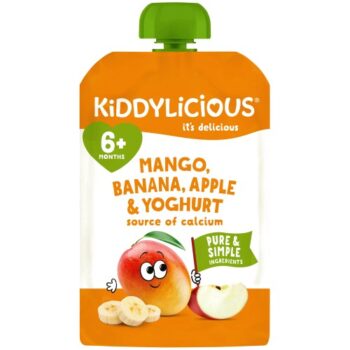 Kiddylicious Mango Banana Apple & Yoghurt Pouch Snack Baby Food 6 months (100g)
