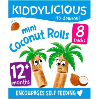 Kiddylicious Mini Coconut Rolls Infant Snack 12 Months+ Multipack (8 x 7g)