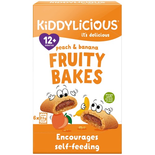 Kiddylicious Peach & Banana Fruity Bakes 6x6x22g (6 x 22g)