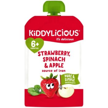 Kiddylicious Pouches Strawberry Apple & Spinach 6m+ (100g)