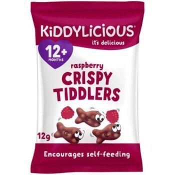 Kiddylicious Raspberry Crispy Tiddlers Infant Snack 12 Months+ (12g)