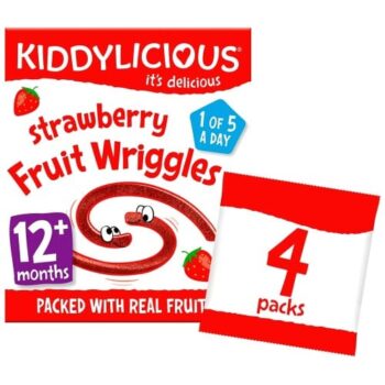 Kiddylicious Strawberry Wriggles Snack 12 Month+ Multipack (4 x 12g)