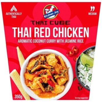 Kitchen Joy Thai Red Chicken Aromatic Coconut Curry with Jasmine Rice (350g)