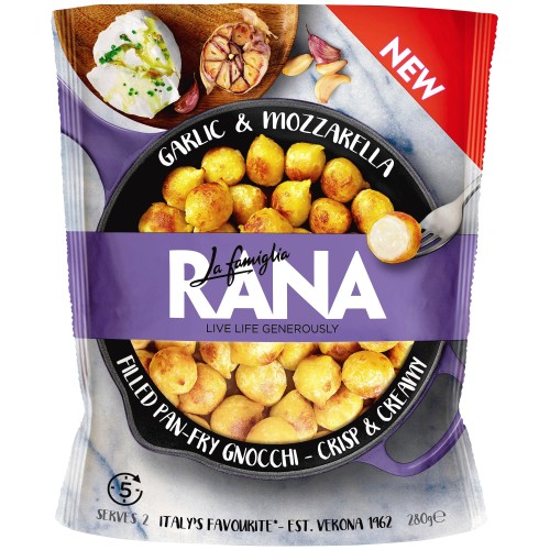 La Famiglia Rana Garlic & Mozzarella Filled Pan Fry Gnocchi (280g)