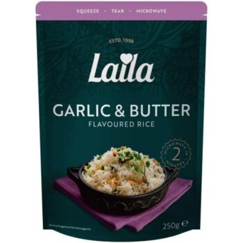 Laila Garlic & Butter Microwave Rice (250g)