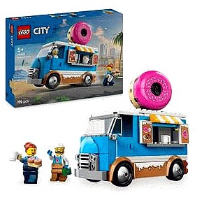 LEGO City Doughnut Truck Toy Set with 2 Minifigures 60452