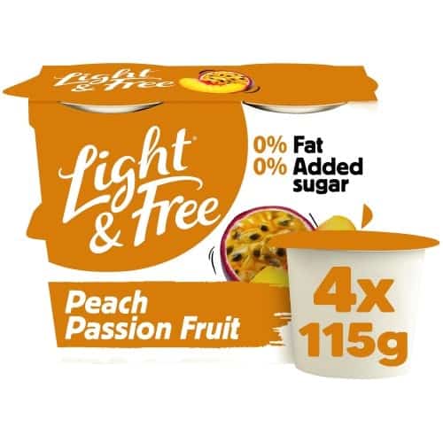 Light & Free Peach Passion Fruit Yogurt (4 x 115g)