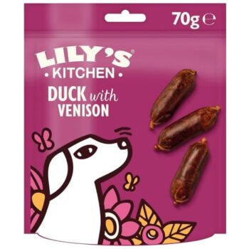 Lily's Kitchen Scrumptious Duck & Venison Sausages for Dogs (70g)