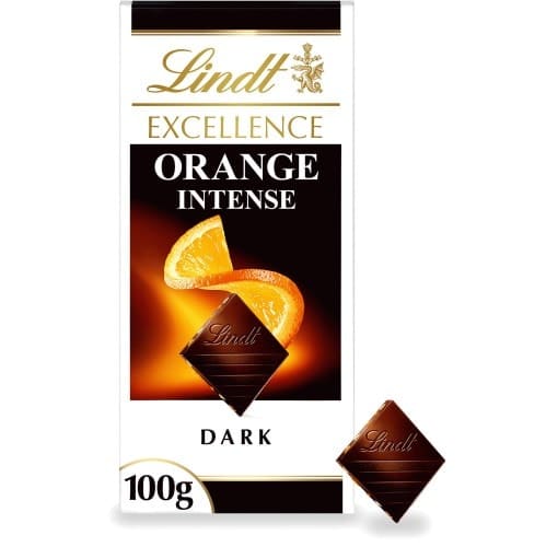 Lindt Excellence Dark Orange Intense Chocolate Bar with Almonds (100g)