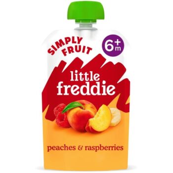 Little Freddie Organic Peaches & Raspberries Baby Food Pouch 6+ Months (100g)