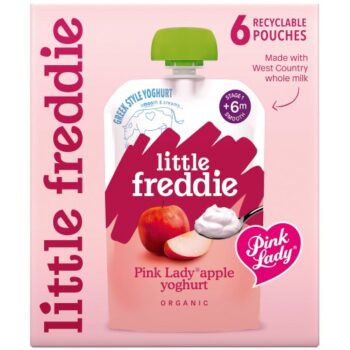 Little Freddie Organic Pink Lady Apple Greek Style Yoghurt Multipack 6m+ (6 x 100g)