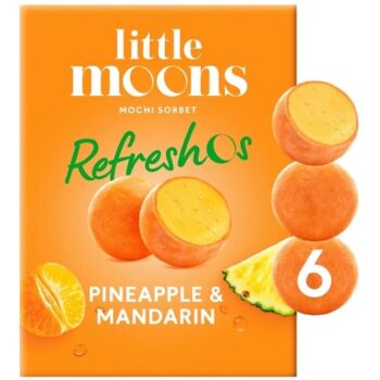 Little Moons Vegan Pineapple Mandarin Mochi Sorbet Refresho's (6 x 32g)