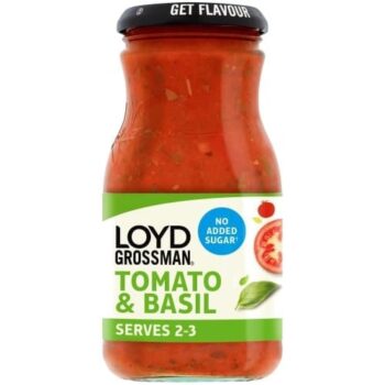 Loyd Grossman No Added Sugar Tomato & Basil Pasta Sauce (350g)
