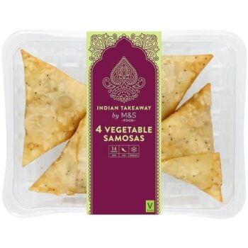 M&S 4 Hand Wrapped Vegetable Samosas