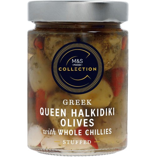 M&S Collection Greek Queen Halkidiki Olives with Chillies (295g)
