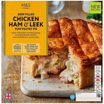M&S Deep Filled Chicken Ham & Leek Puff Pastry Pie (550g)