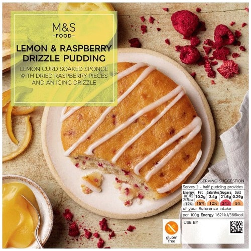 M&S Gluten Free Lemon & Raspberry Drizzle Pudding (128g)