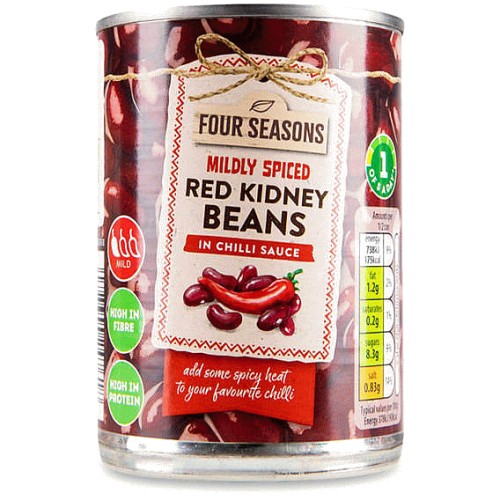 Midly Spiced Red Kidney Beans in Chilli Sauce