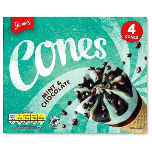 Mint & Chocolate Ice Cream Cones (4)