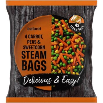 Mixed Vegetables Steam Bags - Carrots, Peas, and Sweetcorn (640g)