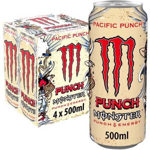 Monster Pacific Punch Energy Drink Cans 4x500 (4 x 500ml)