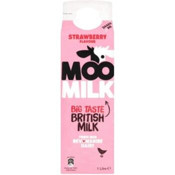 Moo Milk Strawberry Flavour British Milk (1 Litre)