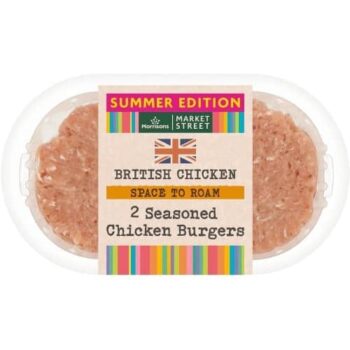 Morrisons 2 Seasoned Chicken Burgers (227g)