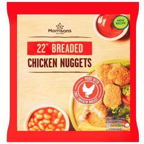Morrisons 22 Breaded Chicken Nuggets (450g)