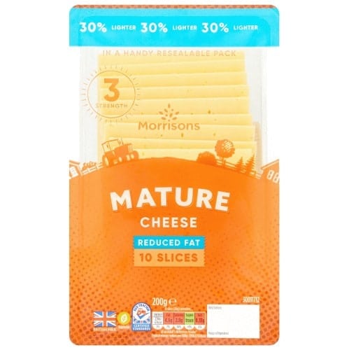 Morrisons 30% Lighter Mature Cheese Slices (200g)