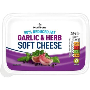 Morrisons 50% Reduced Fat Garlic & Herb Soft Cheese