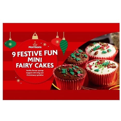 Morrisons 9 Festive Fun Mini Fairy Cakes