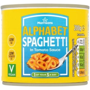 Morrisons Alphabet Pasta in Tomato Sauce