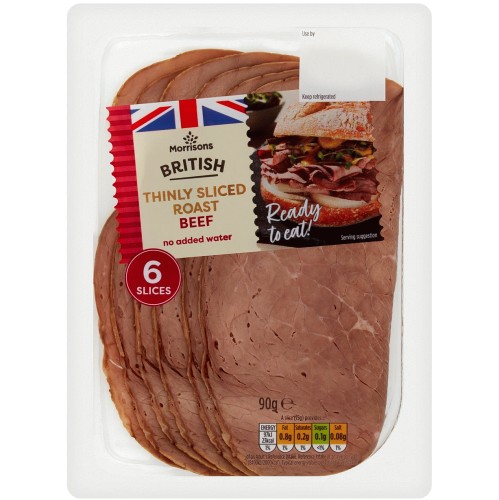 Morrisons British Thinly Sliced Beef 6 Slices (90g)