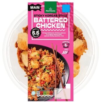 Morrisons Pan Asian Sticky Korean Battered Chicken & Spicy Rice (380g)